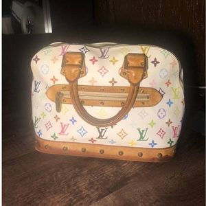 Louis Vuitton White Multicolor Alma Handbag